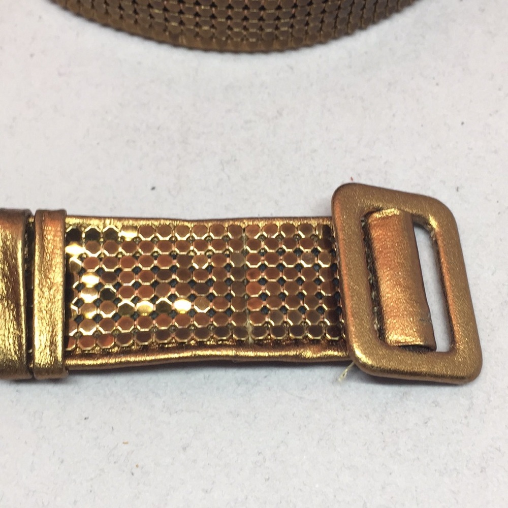 SALE!  Copper/brass tone leather and mesh belt.